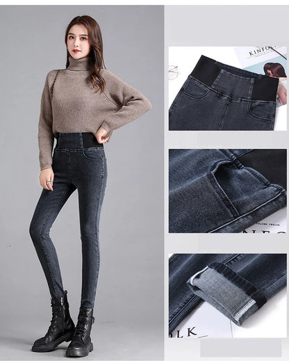 Oversize 26-38 Black Skinny Pencil Jeans Women High Waist Slim Denim Pants Stretch Leggings Vaqueros Casual Pantalones Jean 2024