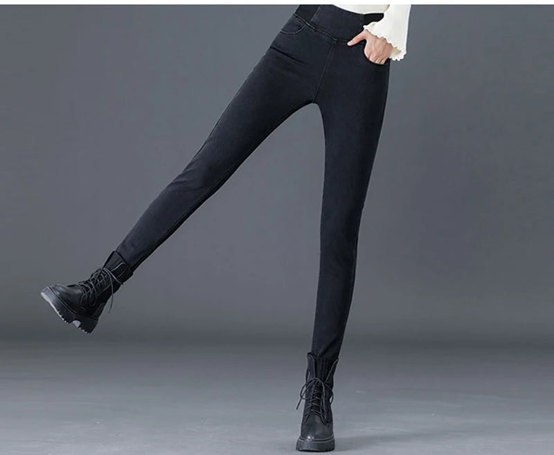 Oversize 26-38 Black Skinny Pencil Jeans Women High Waist Slim Denim Pants Stretch Leggings Vaqueros Casual Pantalones Jean 2024