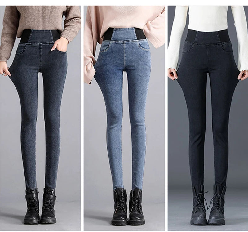 Oversize 26-38 Black Skinny Pencil Jeans Women High Waist Slim Denim Pants Stretch Leggings Vaqueros Casual Pantalones Jean 2024