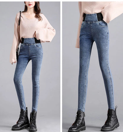 Oversize 26-38 Black Skinny Pencil Jeans Women High Waist Slim Denim Pants Stretch Leggings Vaqueros Casual Pantalones Jean 2024