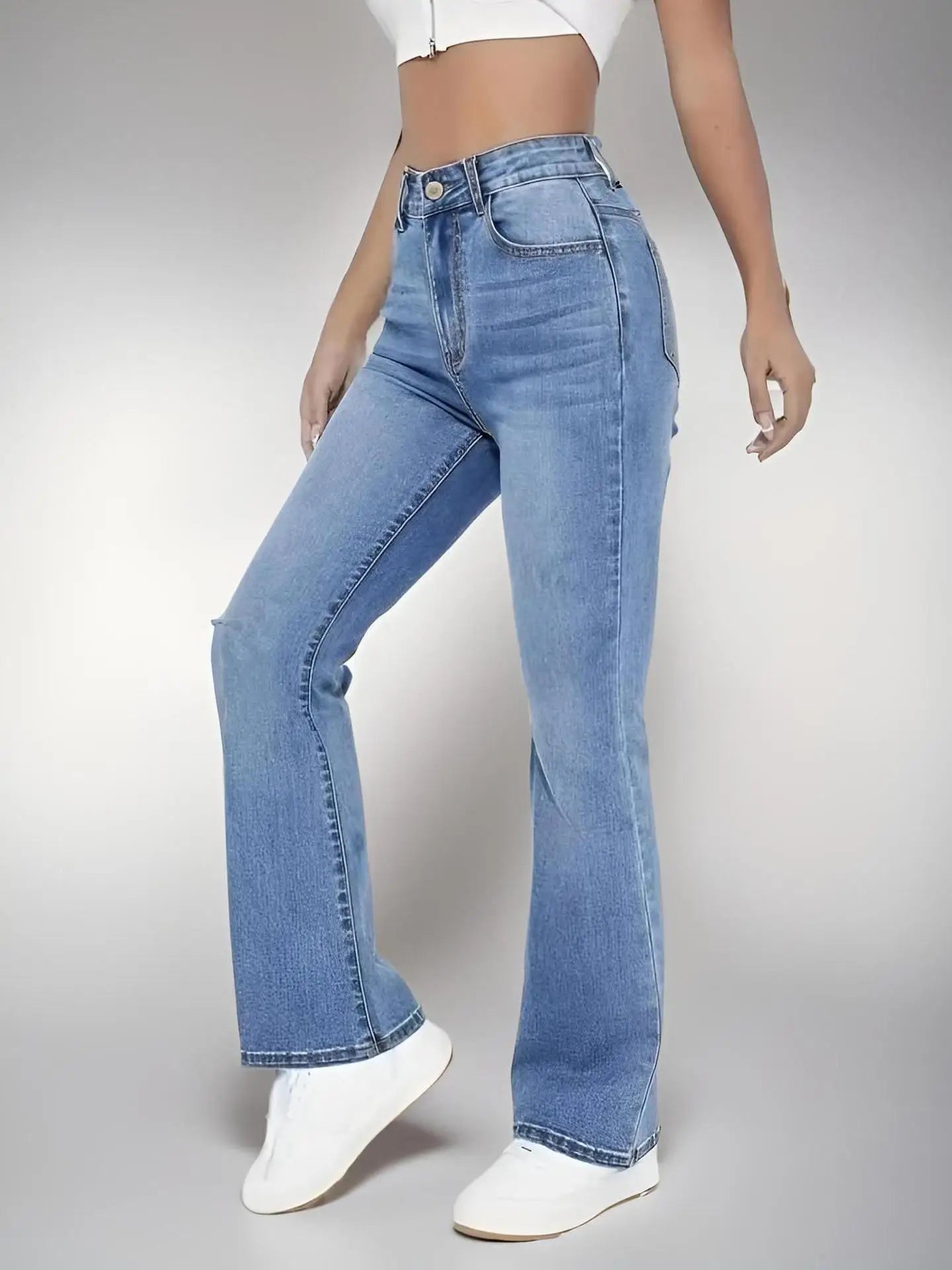 New women's hot jeans slimming European and American style casual versatile high waist washed Denim trousers for women