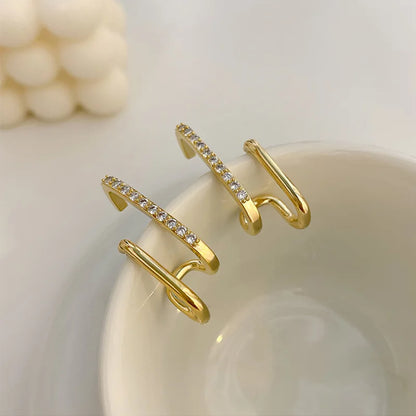 2023 New Bright Crystal Luxury Korean Unusual Claw Stud Earrings Ear Piercing Hook Irregular Pearl Christmas Jewelry Gift