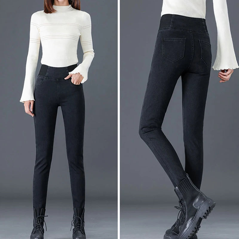 Oversize 26-38 Black Skinny Pencil Jeans Women High Waist Slim Denim Pants Stretch Leggings Vaqueros Casual Pantalones Jean 2024