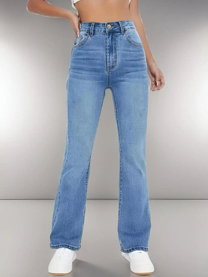 New women's hot jeans slimming European and American style casual versatile high waist washed Denim trousers for women