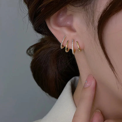 2023 New Bright Crystal Luxury Korean Unusual Claw Stud Earrings Ear Piercing Hook Irregular Pearl Christmas Jewelry Gift